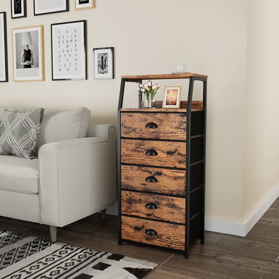 Amazon.com: Furnulem Tall 5 Drawers Dresser, Vertical